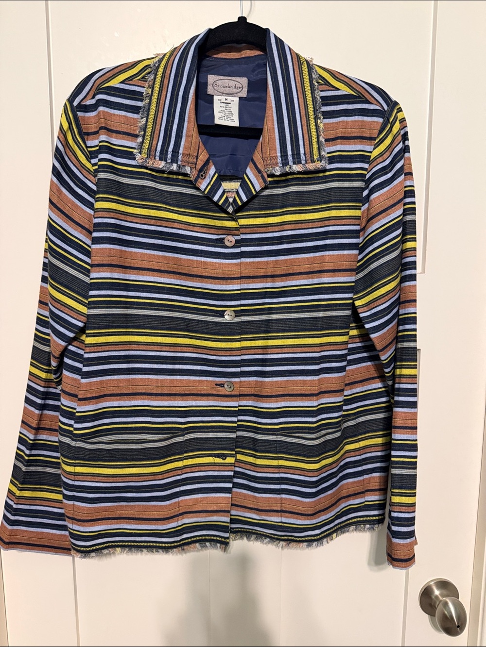 Santana Multicolor Striped Button-Front Blazer